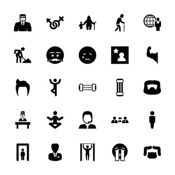 Collection of 25 man filled icons