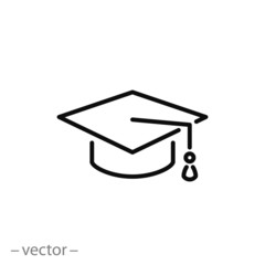 Graduation cap icon vector
