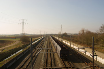 Fototapeta na wymiar Freight train from above