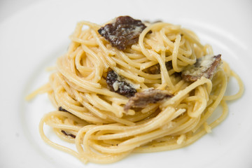 Carbonara pasta in a plate