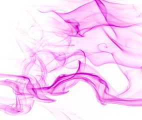 Purple smoke on white background