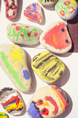 colorful painted pebbles