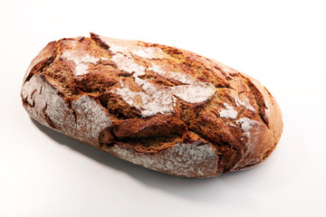 freshly baked bread isolated on white background