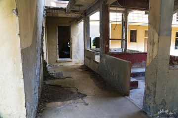 Abandoned military base structures on Angel Island