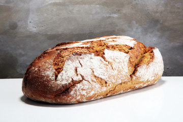 freshly baked bread isolated on white background