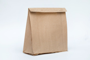 Brown paper bag isolated on white background(mockup)
