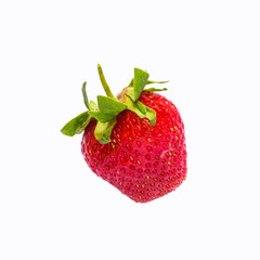 Ripe juicy strawberry berry isolated on white background isolated