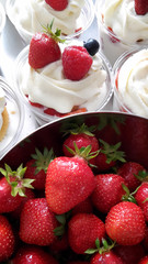 Strawberries.Cream Dessert with fresh Berries.28.05.2016