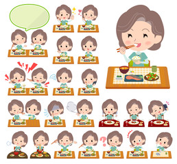 Blue-green tunic Middle women_Meal