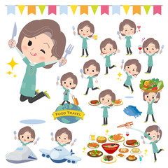 Blue-green tunic Middle women_food festival