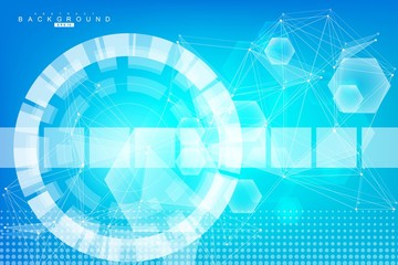 Obraz premium Modern futuristic background of the scientific hexagonal pattern. Virtual abstract background with particle, molecule structure for medical, technology, chemistry, science. Social network vector.