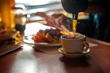 Breakfast Diner - Pouring Coffee