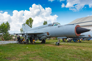 Fototapeta na wymiar MiG-21 in its last Parking lot.