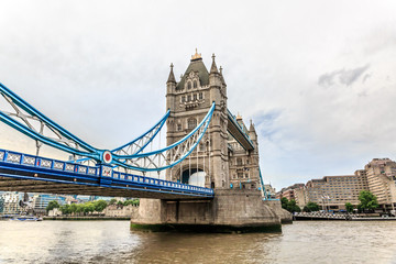 Tower Bridge over Thames River in London, England