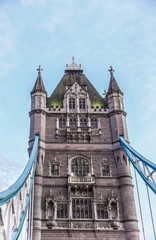Fototapeta na wymiar Vertical view of a part of Tower Bridge, London