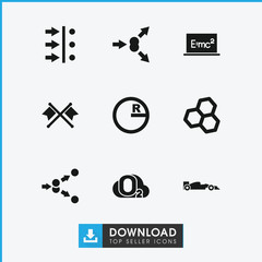 Collection of 9 formula filled icons