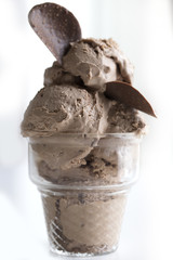  Homemadec hocolate ice cream with chocolate chips - healthy summer dessert.