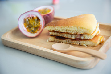 pancake and passion fruit