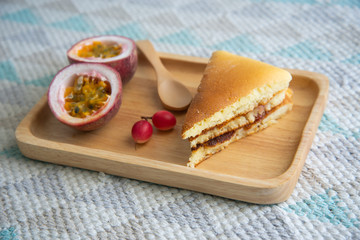 pancake and passion fruit
