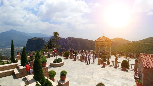 11.06.2018 Greece, Thessaly, historical place of a Meteora. time lapse