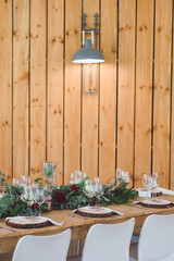 Wedding Table with wood backdrop