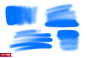Vector set of hand drawn airbrush strokes. One color artistic hand drawn backgrounds.