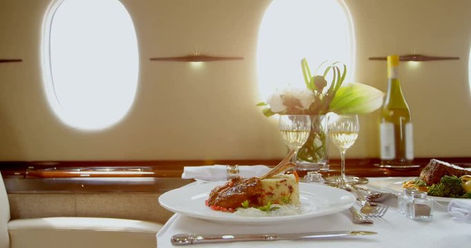 Food and drink served on a table 4k