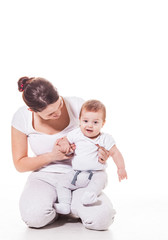 Mother and baby playing