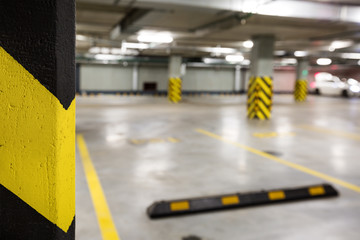 Underground car parking at modern house