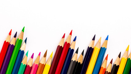 Color pencils isolated on white background