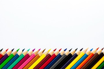 Color pencils isolated on white background