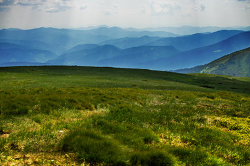 The landscape on the Carpathian Mountains in Ukraine