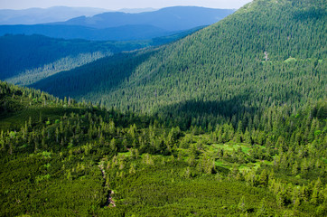 The landscape on the Carpathian Mountains in Ukraine