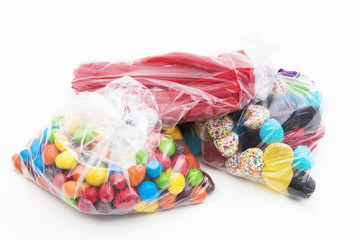 sweets and candies isolated in white background