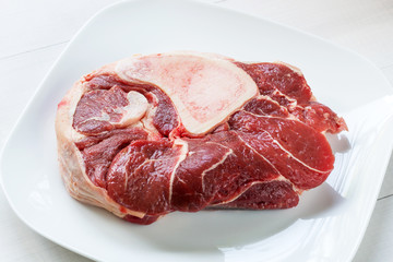 raw beef meat with bone