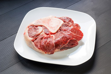 raw beef meat with bone