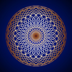 Golden Mandala Pattern on background