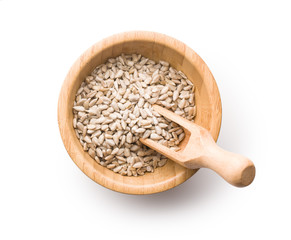 Peeled sunflower seeds.