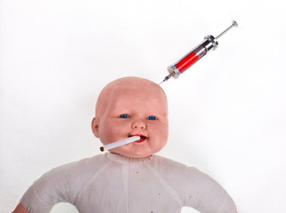 Naklejka premium doll head, Halloween