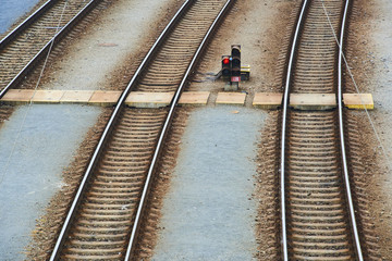 Railroad tracks view from top