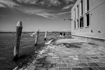 Obraz premium Bridges and canals of Venice. Italy. Black and white.