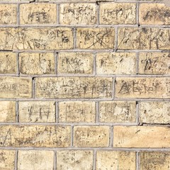 Cool urban background, wallpaper, poster, scratched brick wall