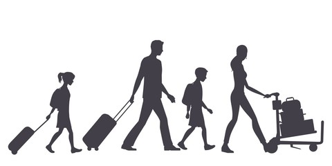 family and silhouettes, holiday