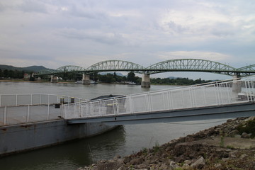 Maria Valeria bridge between Hungary and Slovakia, Danube river, Esztergom/Ostrihom, Hungary