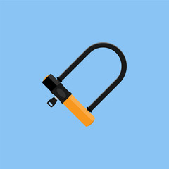 Bicycle Lock U shape. Vector illustration flat style