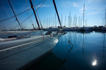 Fototapeta premium Yachts parking in harbor