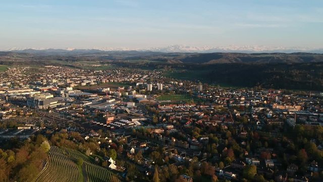 Calm flight over Winterthur