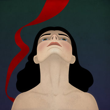 Woman looking upwards