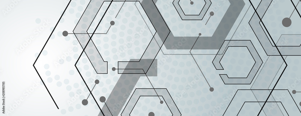 Poster Abstract geometric background with gexagon shapes