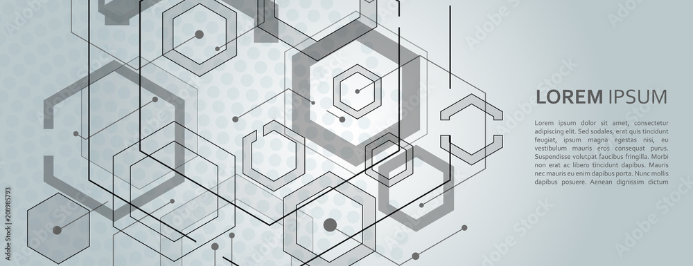 Poster Abstract geometric background with gexagon shapes